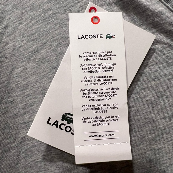 NWT LaCoste size 8 XXL heather gray v neck shirt - Picture 6 of 9